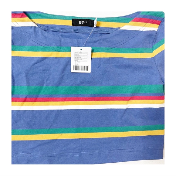 BDG Blue Striped Crop Top - Picture 6 of 7